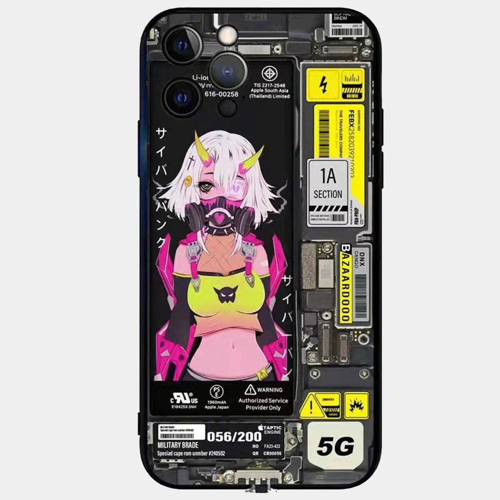 CyberSuccubus LED Phone Case - Gothic Cyberpunk Art