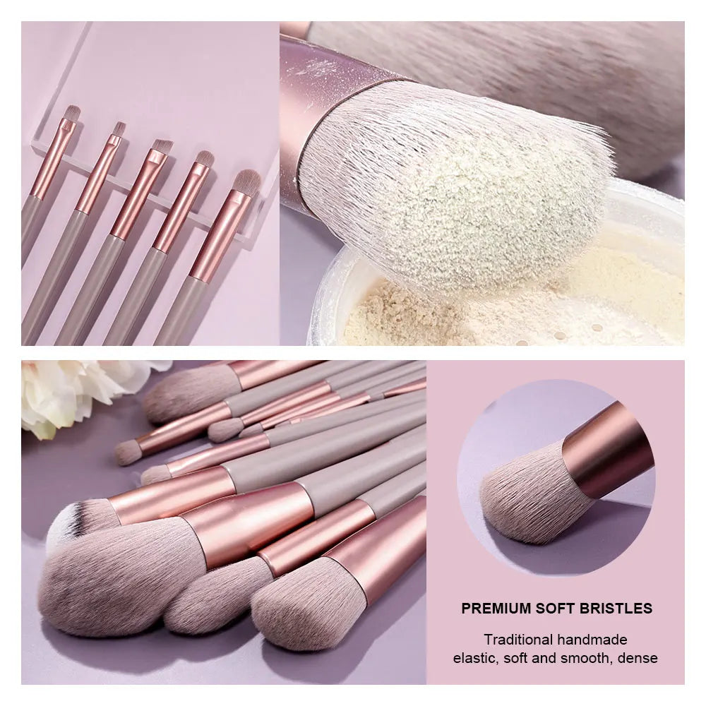 Deluxe 13-Piece Makeup Brush Set - Professional Quality & Versatile Design