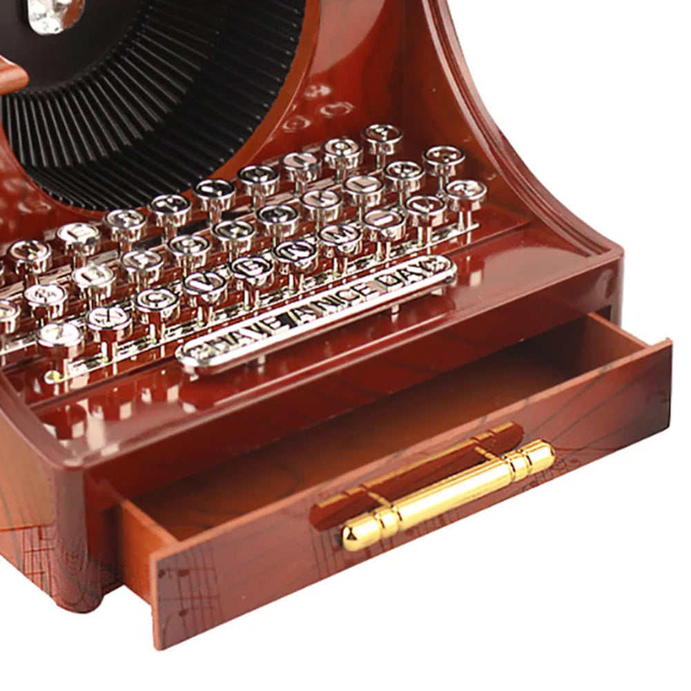 Vintage Typewriter Music Box - Classic Desk Symphony