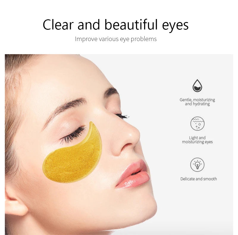 Luxury Gold Caviar Crystal Collagen Eye Mask: Radiance Rejuvenation