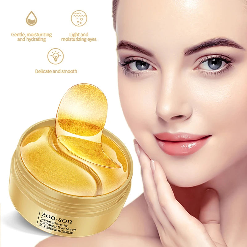 Luxury Gold Caviar Crystal Collagen Eye Mask: Radiance Rejuvenation