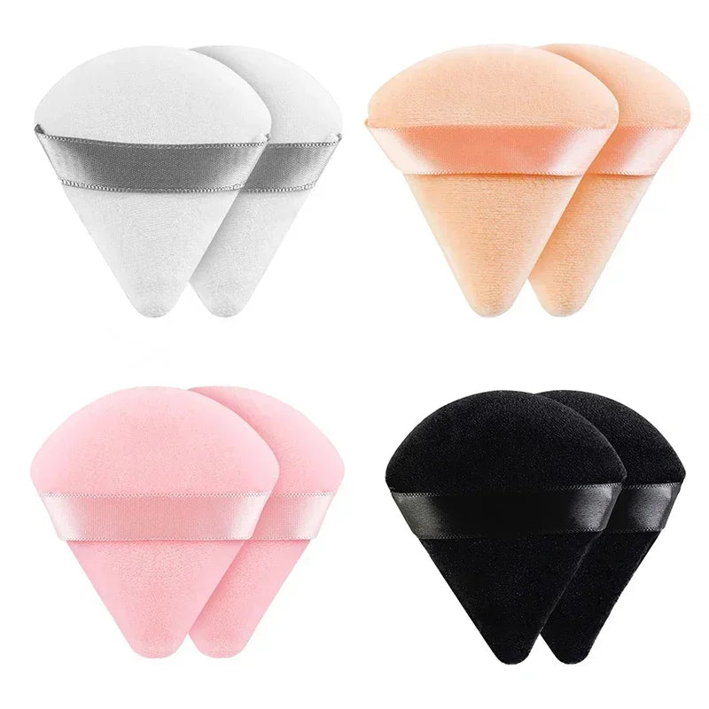 Velvet Precision Triangle Makeup Puffs: 2 or 6 Piece Set for Expert Application