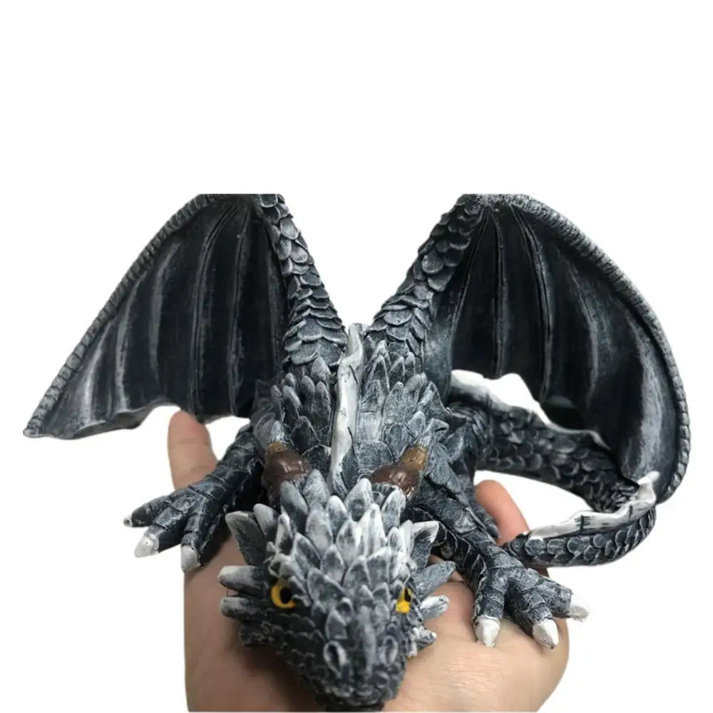 Mystic Gothic Squatting Dragon Statue - Enchanting Garden Guardian Sculpture