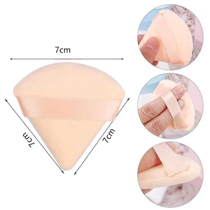 Velvet Precision Triangle Makeup Puffs: 2 or 6 Piece Set for Expert Application