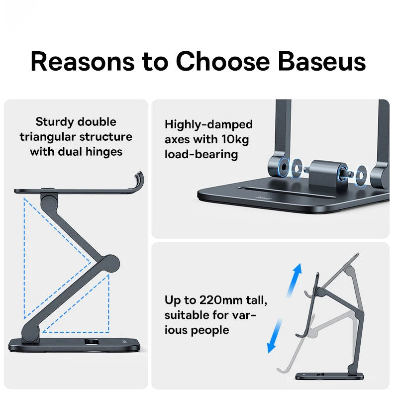 BaseUS Metal Phone and Tablet Stand - Sleek, Durable, Adjustable Holder