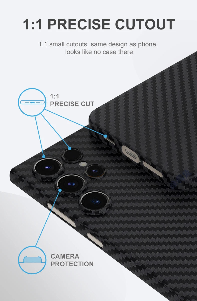 Medome Ultra-Thin Carbon Fiber Phone Case for Samsung S24 Ultra, S24 Plus, S23 Series