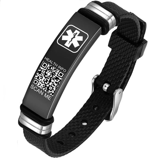 Intelligent Upgraded Medical Alert Bracelet with QR Code - Durable & Stylish