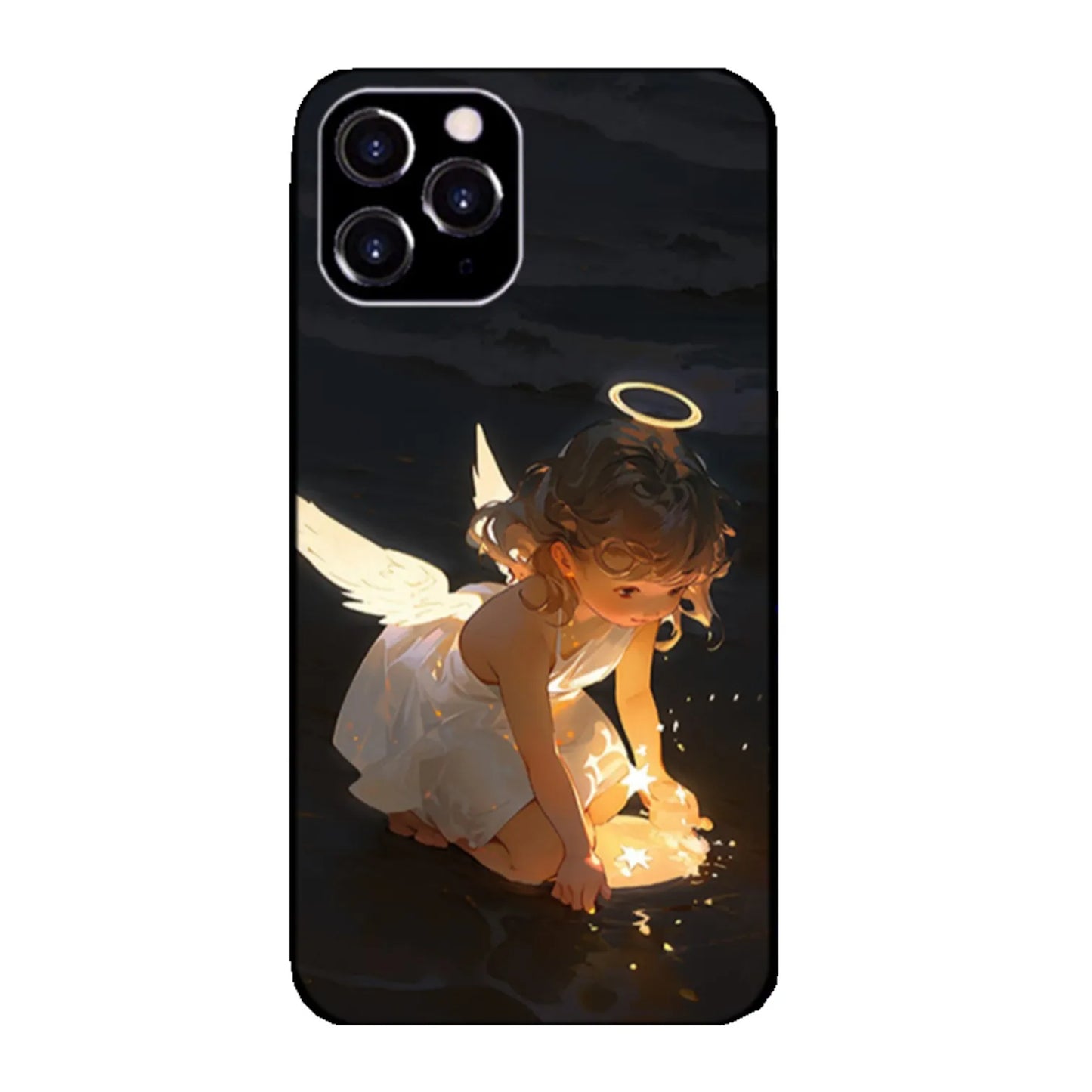 Angel Whisper LED Case - Luminous Tempered Glass Phone Cover for iPhone