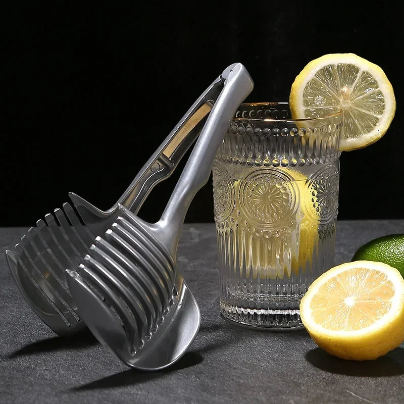 Dual-Purpose Chef's Mate: Stainless Steel and Plastic Kitchen Slicer