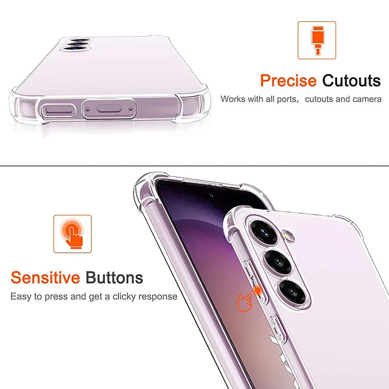 Ultra Thin Clear TPU Case - Transparent Protective Cover for Samsung Phones