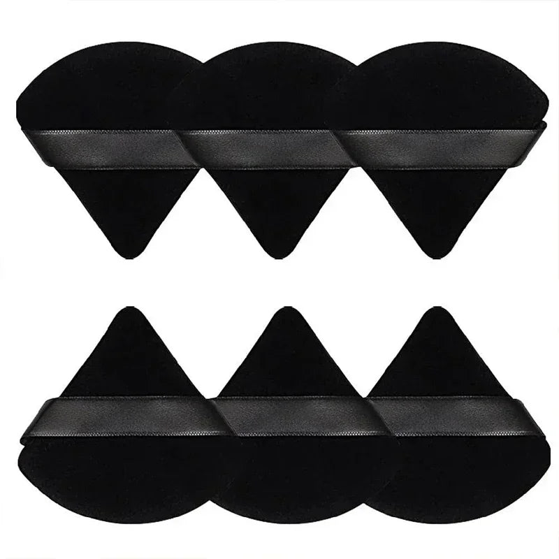 Velvet Precision Triangle Makeup Puffs: 2 or 6 Piece Set for Expert Application