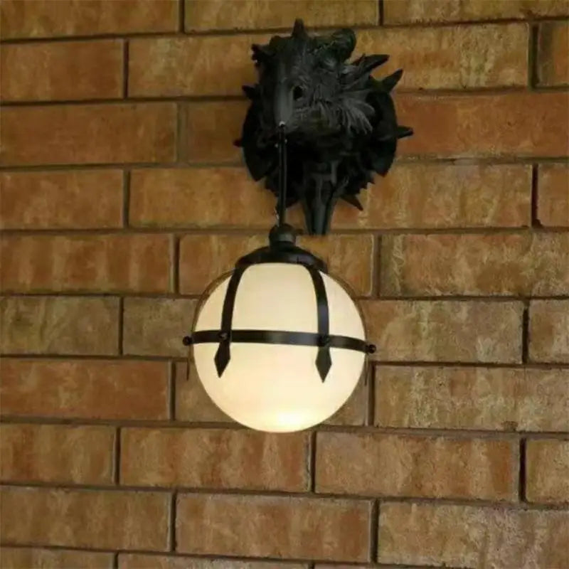 Mystic Dragonhead Wall Lamp - Industrial Resin Hanging Light