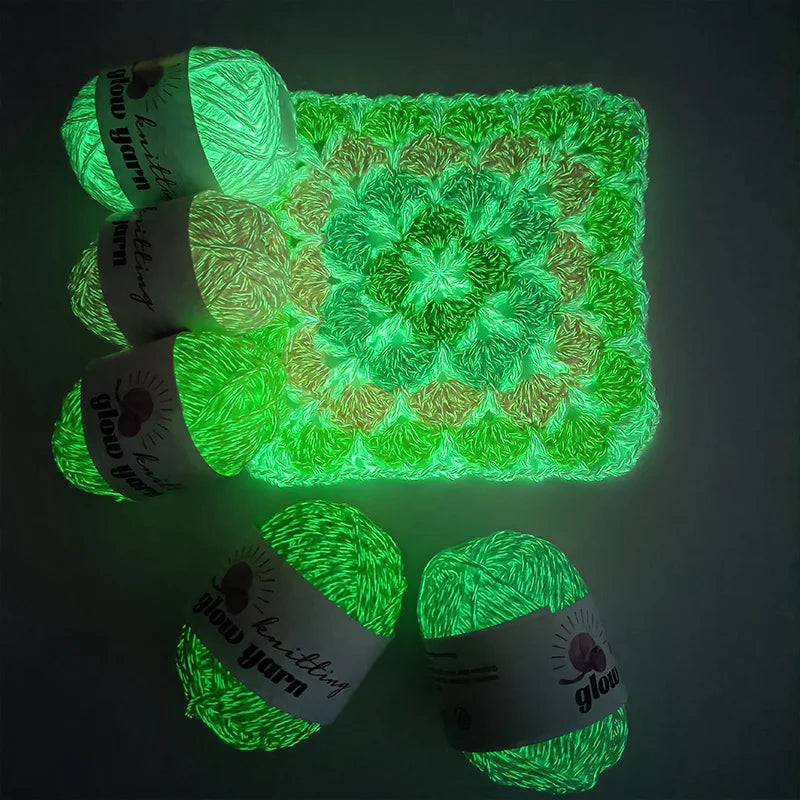 Glow in the Dark Polyester Luminous Yarn - Versatile Crafting Fiber