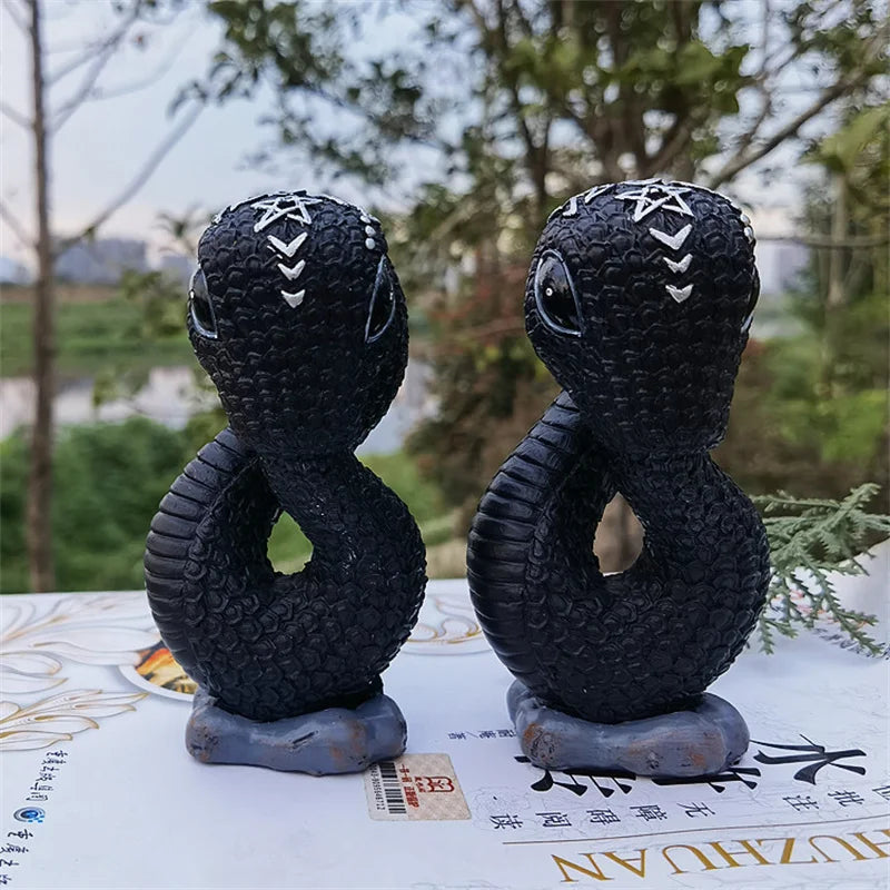 Mystic Ouroboros & Dragon Statue - Enigmatic Resin Decor