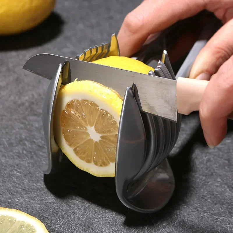 Dual-Purpose Chef's Mate: Stainless Steel and Plastic Kitchen Slicer