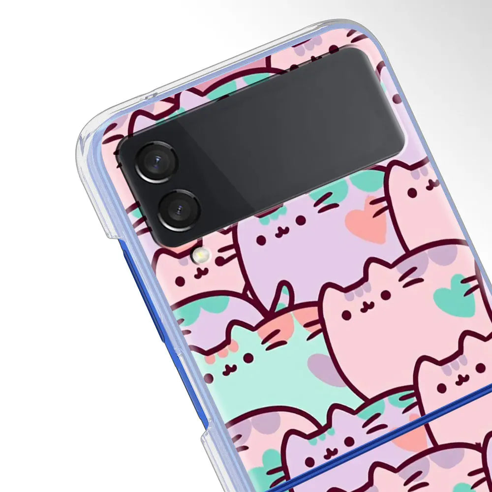 Various Clear Cat-Themed TPU Cases for Samsung Galaxy Z Flip Series - Durable & Stylish Protection