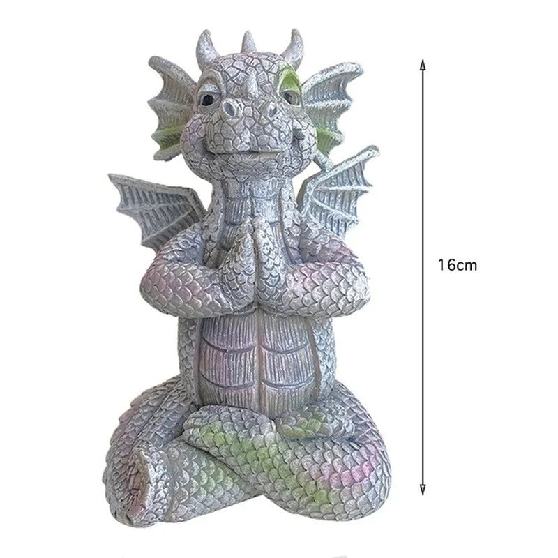 Zen Garden Dragon Trio - Meditation Resin Statues with LED Lights