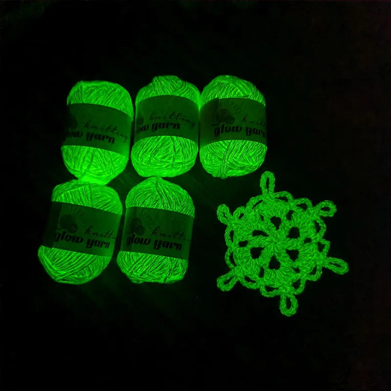 Glow in the Dark Polyester Luminous Yarn - Versatile Crafting Fiber