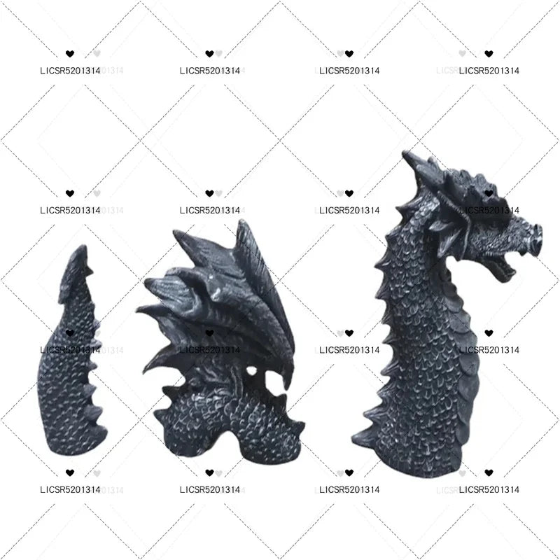 Mystic Weave Dragon Sculpture Set - Gothic Resin Garden Statues