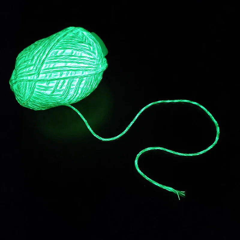 Glow in the Dark Polyester Luminous Yarn - Versatile Crafting Fiber