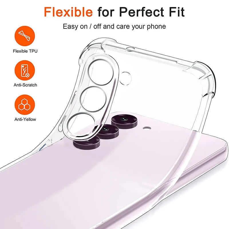 Ultra Thin Clear TPU Case - Transparent Protective Cover for Samsung Phones