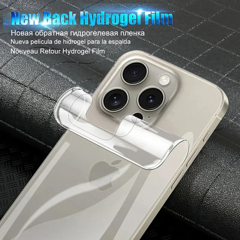 3 Piece Hydrogel Film Back Protectors: Comprehensive iPhone Protection, Flexible & Easy Install