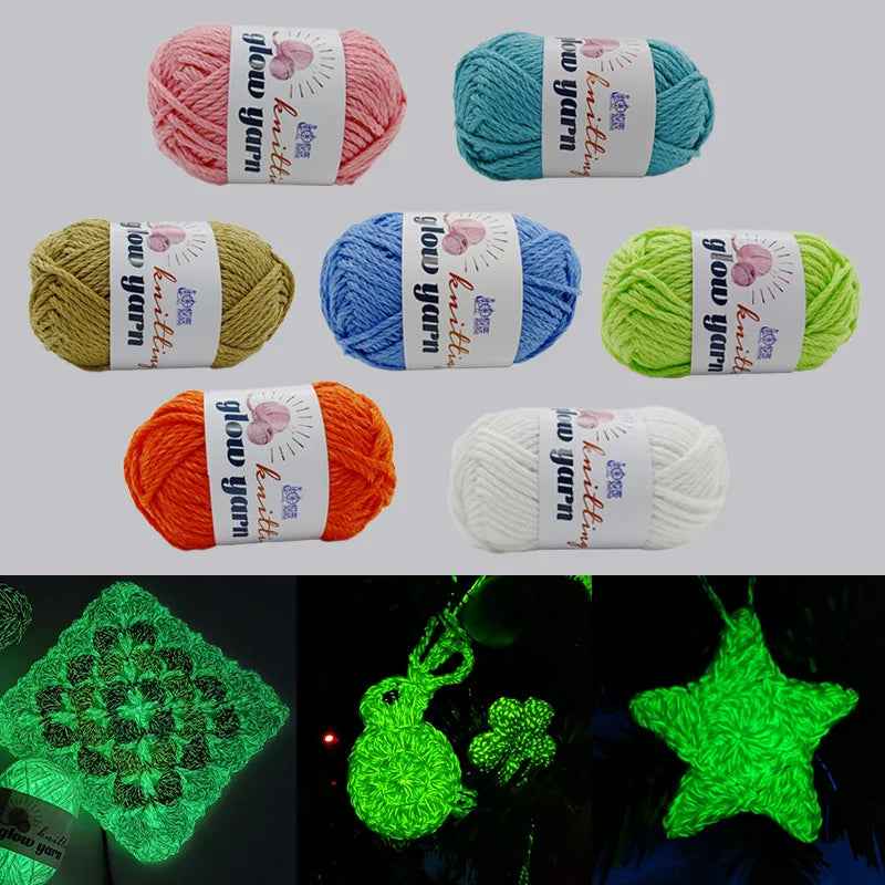 Glow in the Dark Polyester Luminous Yarn - Versatile Crafting Fiber