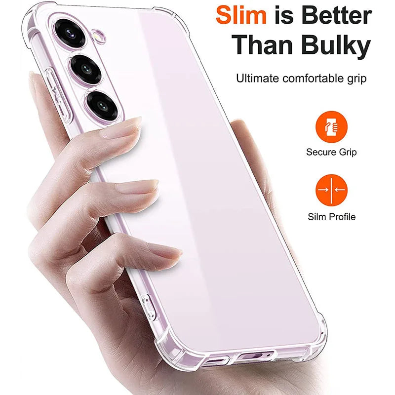 Ultra Thin Clear TPU Case - Transparent Protective Cover for Samsung Phones