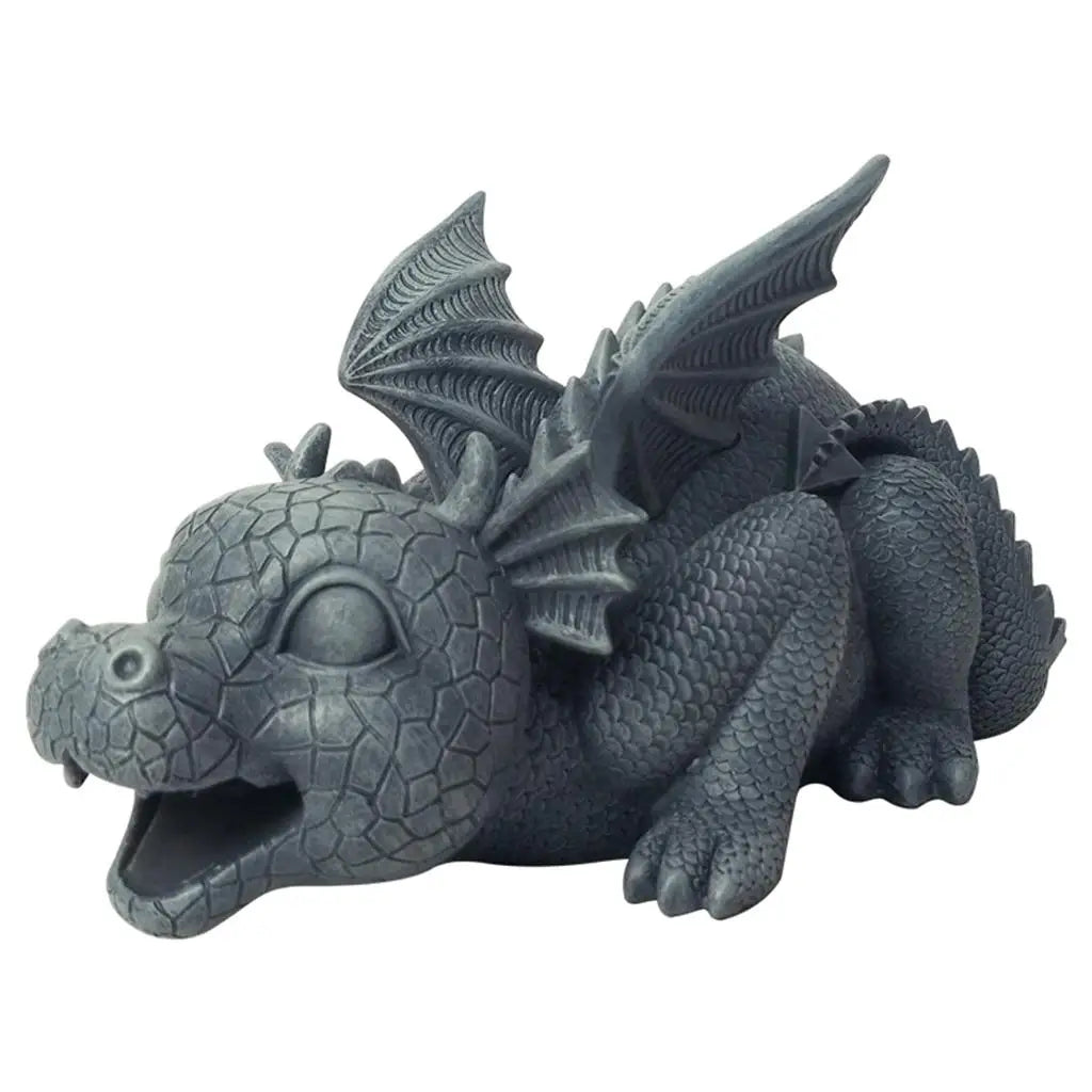 Enchanted Guardian Dragon Fountain - Resin Spouting Sculpture for Garden Decor