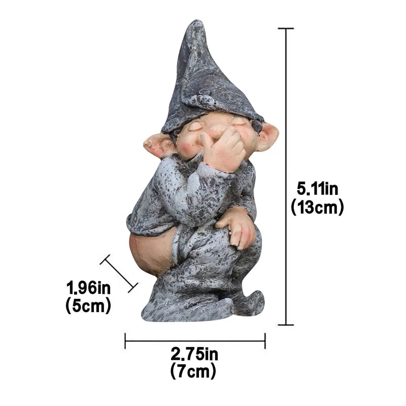 Cheeky Pooping Gnome Statue - Humorous Garden Ornament