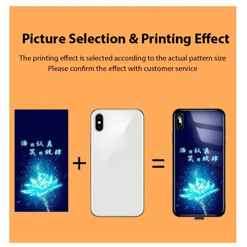 Customizable LED Glow Case - Tempered Glass Cover for Samsung