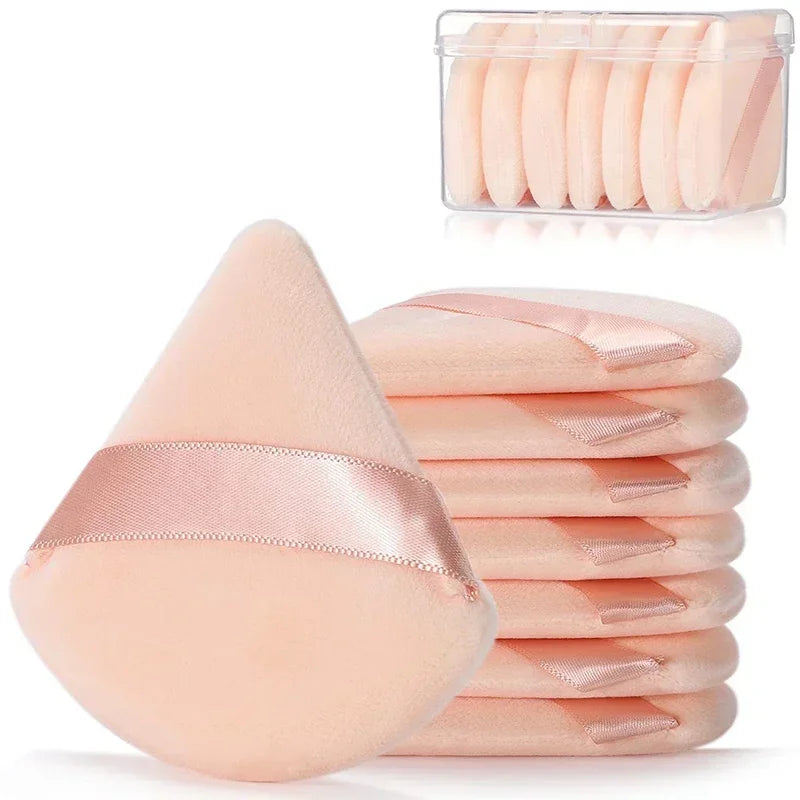 Velvet Precision Triangle Makeup Puffs: 2 or 6 Piece Set for Expert Application