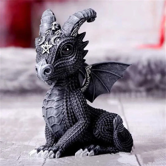 Mystic Ouroboros & Dragon Statue - Enigmatic Resin Decor