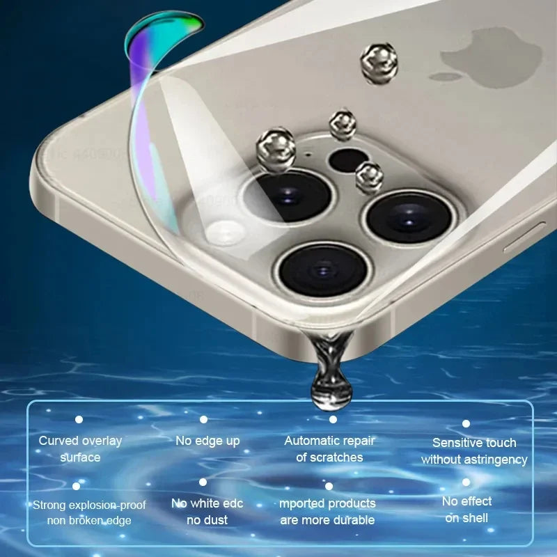 3 Piece Hydrogel Film Back Protectors: Comprehensive iPhone Protection, Flexible & Easy Install