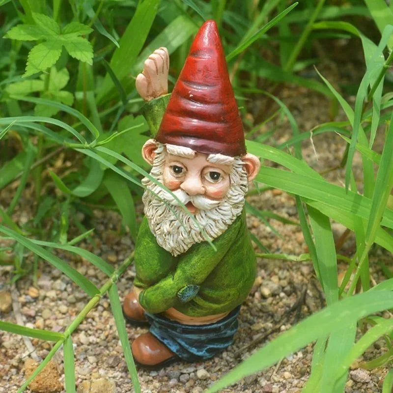 Cheeky Garden Gnome - Mischievous Peeing Dwarf Statue