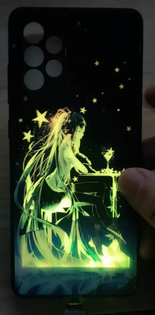 Starlight Martini - Illuminated LED Phone Case with Artistic Japanese Night Scene