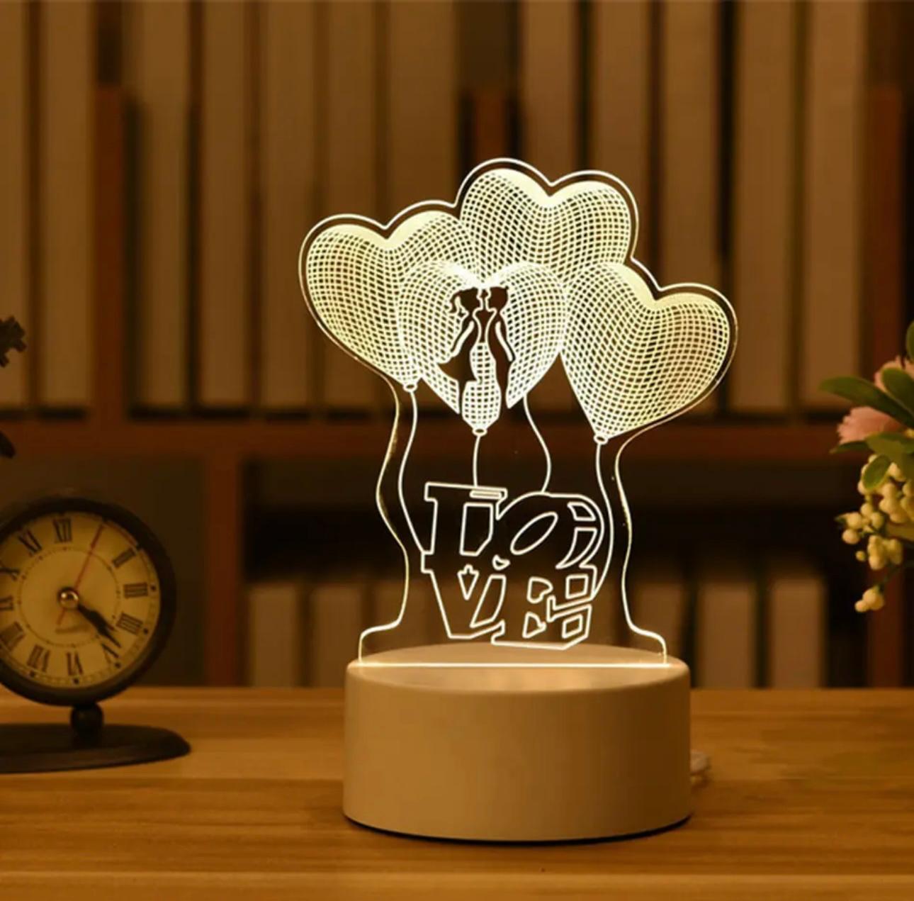 Enchanted Glow 3D Acrylic Night Lights – USB-Powered Artistic Illumination