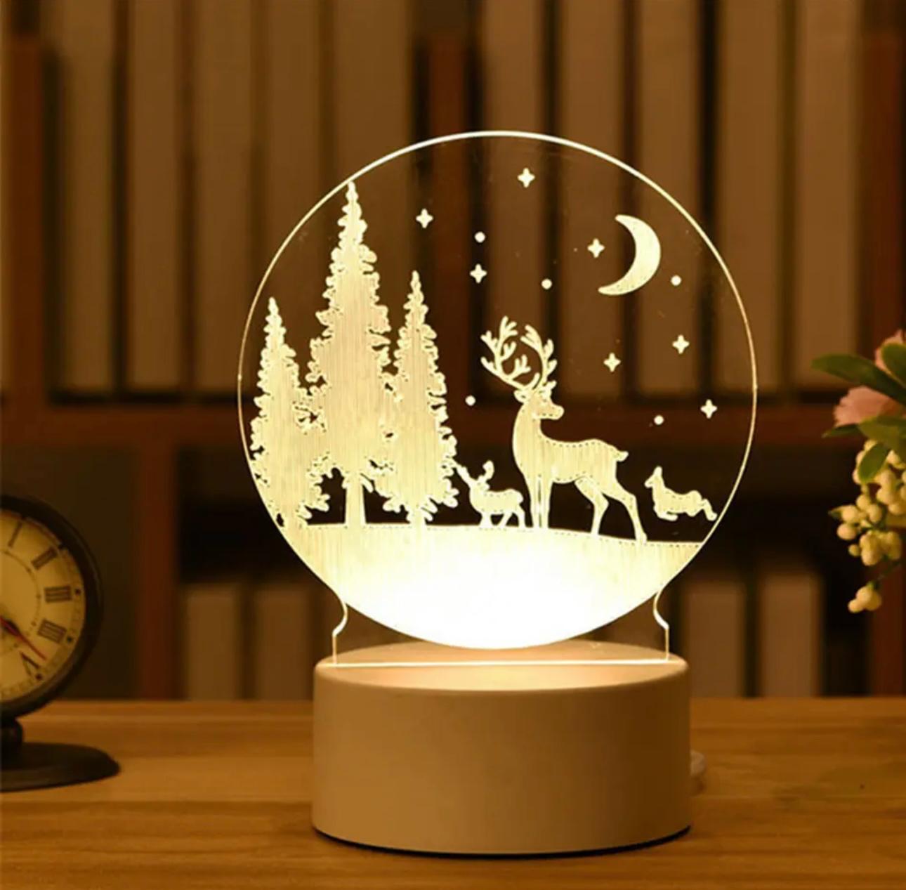 Enchanted Glow 3D Acrylic Night Lights – USB-Powered Artistic Illumination