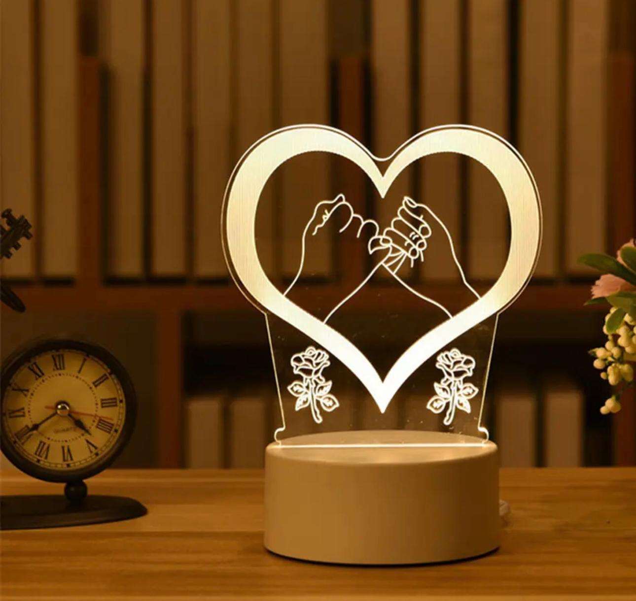 Enchanted Glow 3D Acrylic Night Lights – USB-Powered Artistic Illumination