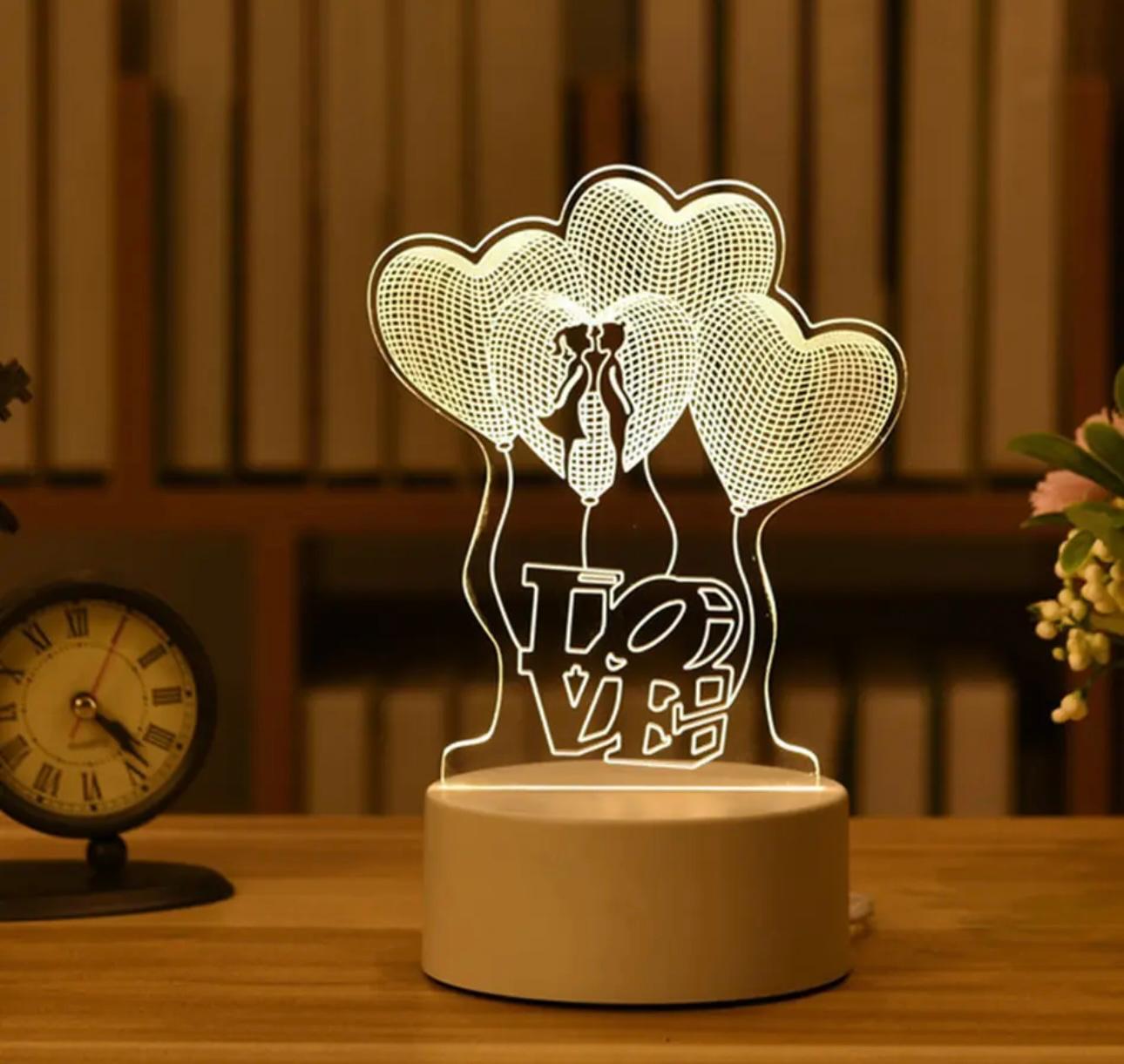 Enchanted Glow 3D Acrylic Night Lights – USB-Powered Artistic Illumination