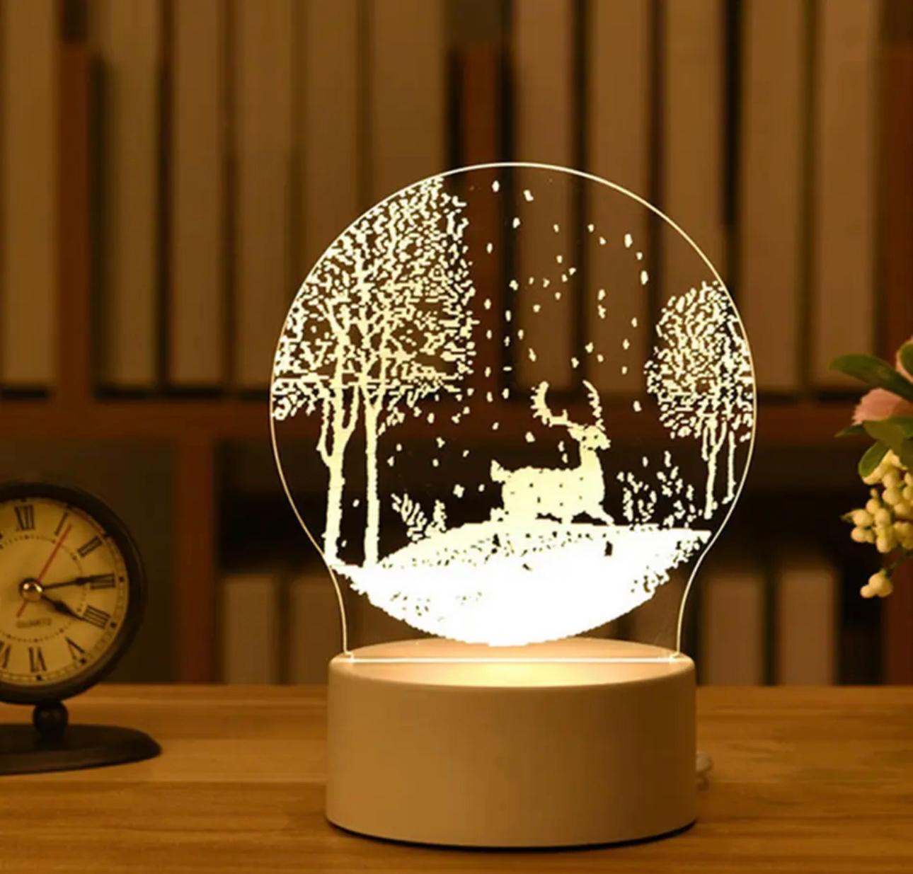 Enchanted Glow 3D Acrylic Night Lights – USB-Powered Artistic Illumination