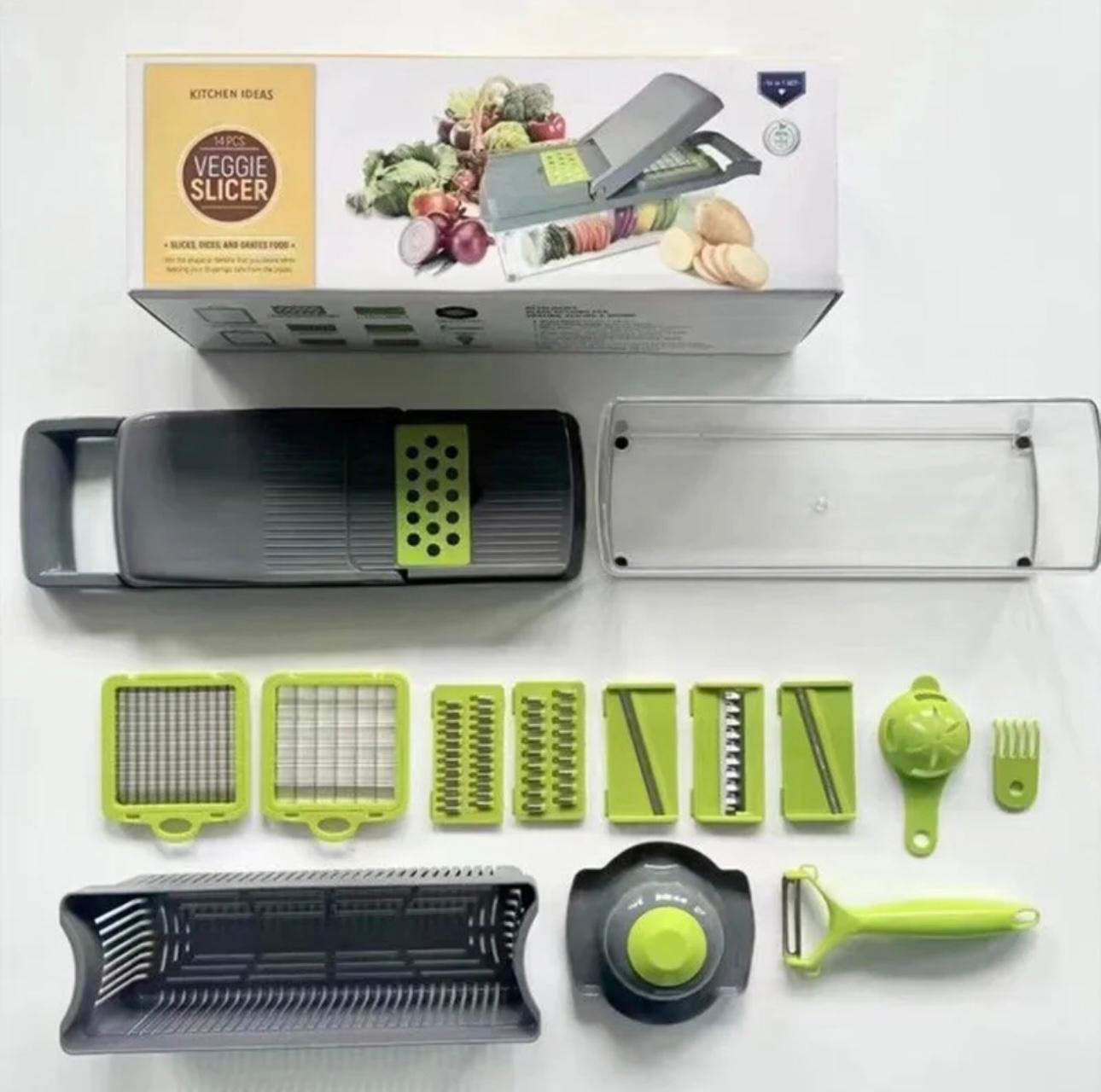 Kitchen Pro 15/22-Piece Produce Master: Ultimate Multi-Blade Veggie & Fruit Cutter