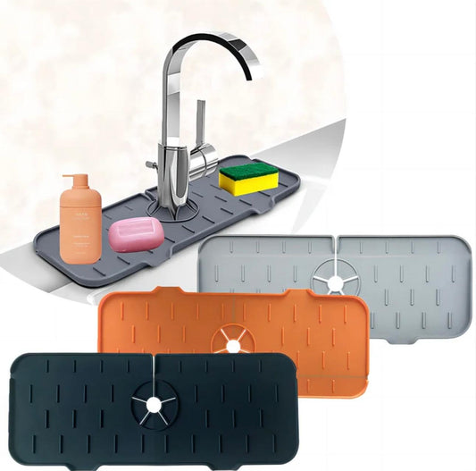 Silicone Splash Guard & Organizer Mat for Faucets – Hygienic, Non-Slip