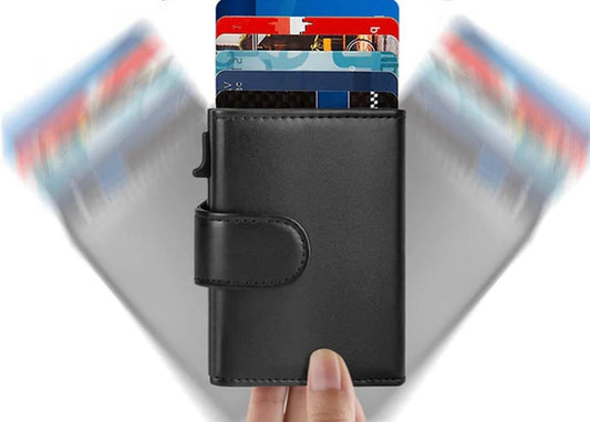 Tri-Fold Aluminum Smart Wallet with RFID & Pop-Up Card Feature