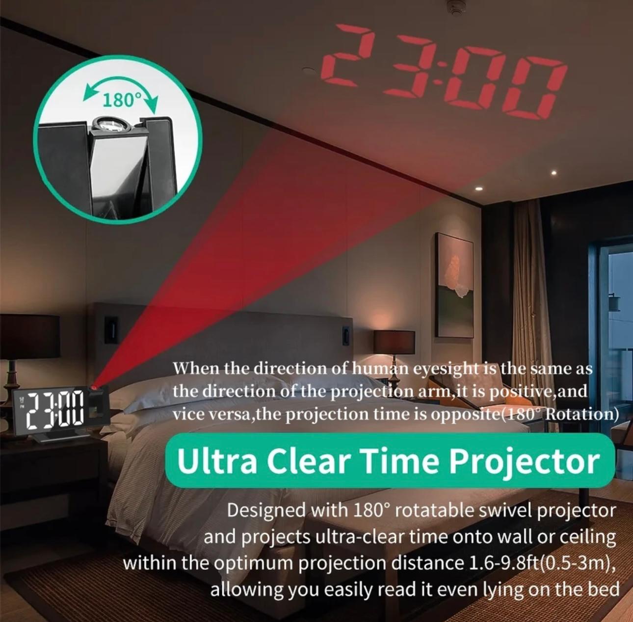 Multifunctional LED Projector Clock & Mirror - Advanced Time Projection