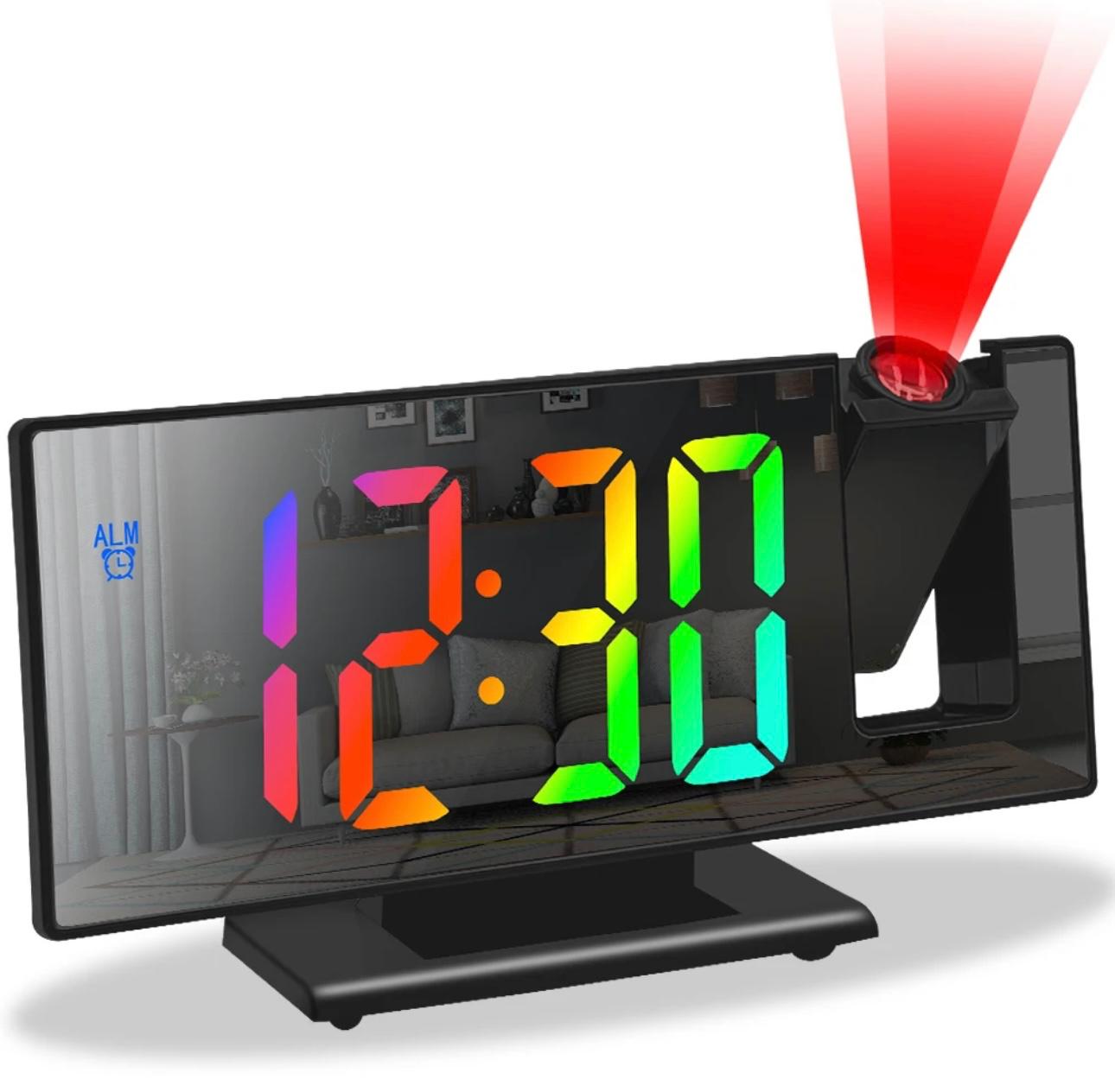 Multifunctional LED Projector Clock & Mirror - Advanced Time Projection