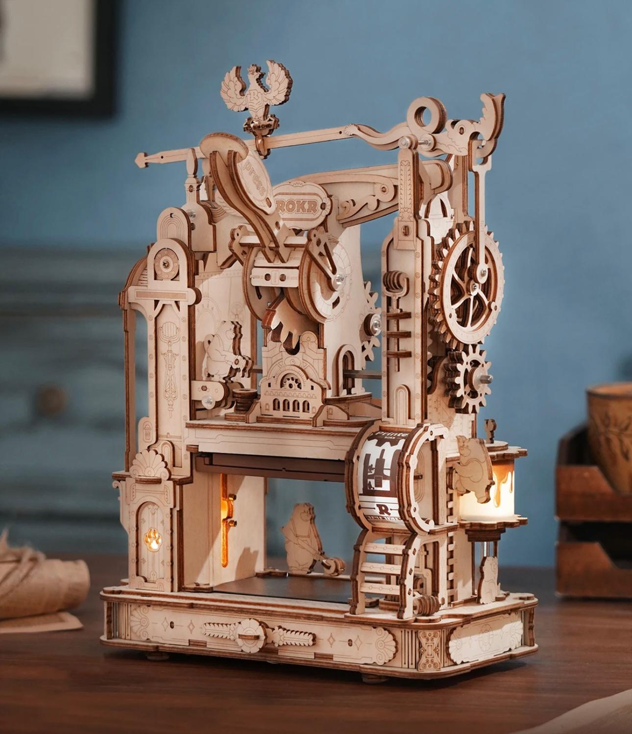 Historical 3D Printing Press Puzzle - Interactive Model Kit