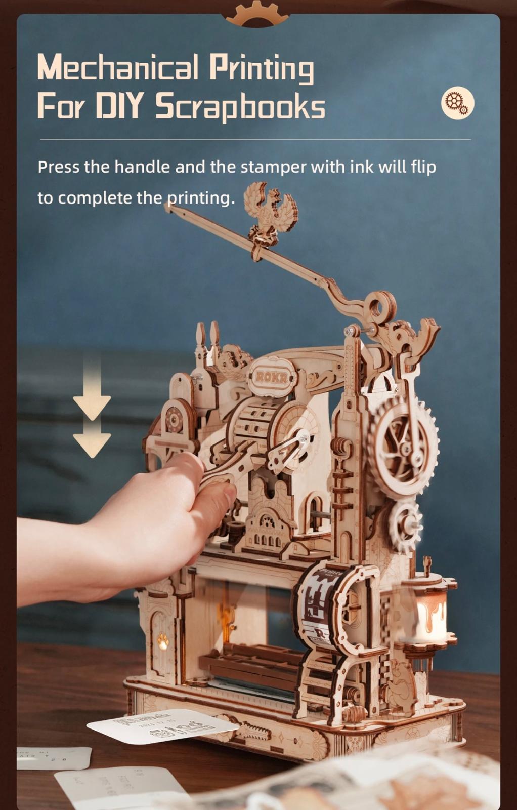 Historical 3D Printing Press Puzzle - Interactive Model Kit