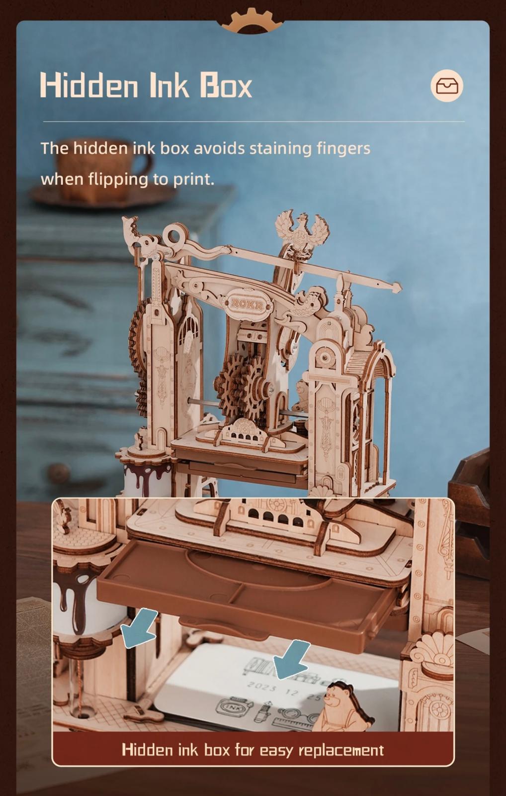 Historical 3D Printing Press Puzzle - Interactive Model Kit