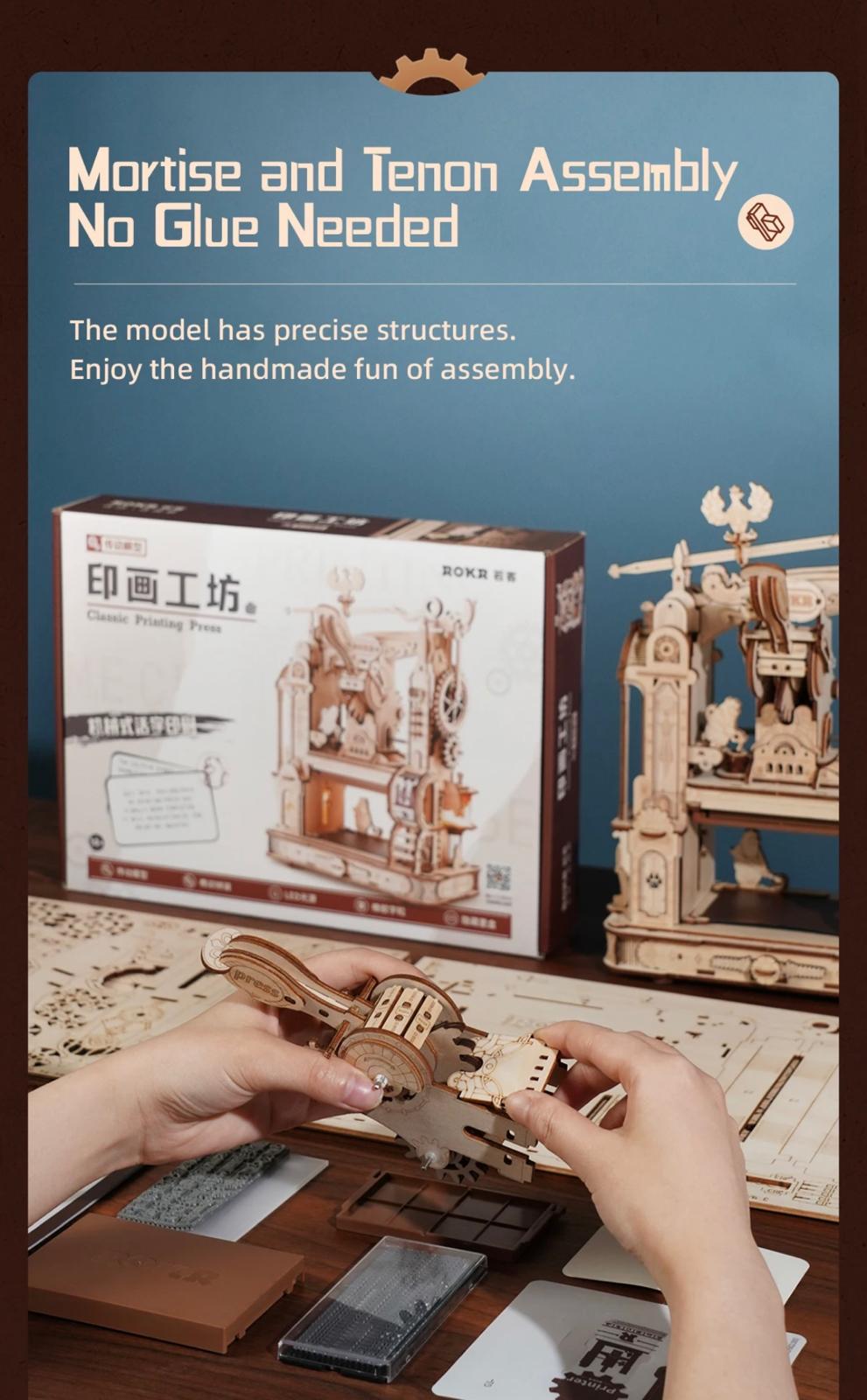 Historical 3D Printing Press Puzzle - Interactive Model Kit